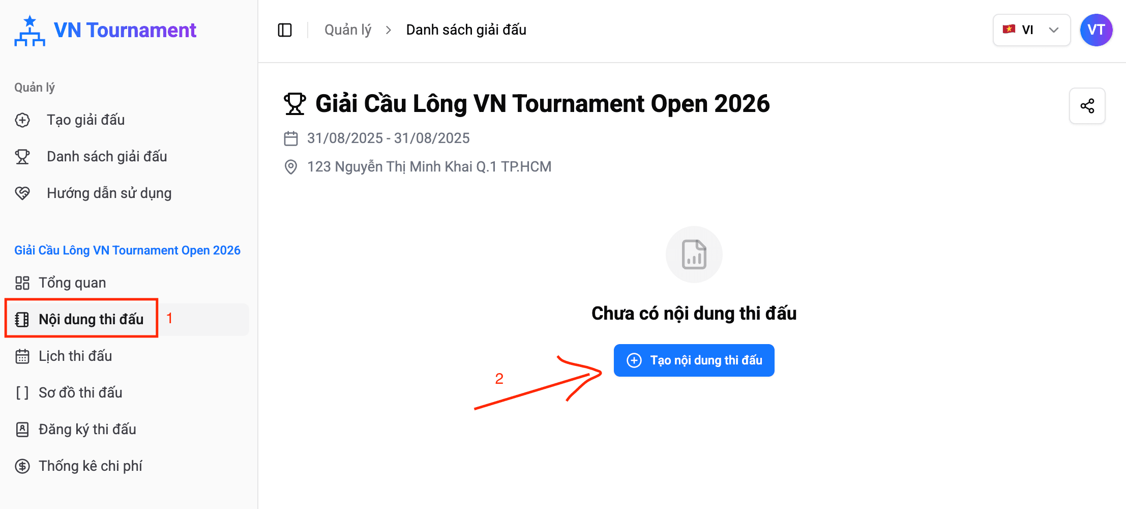 Nội dung thi đấu